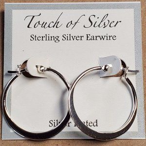 Touch of Silver Hoop Earrings Silver Plated